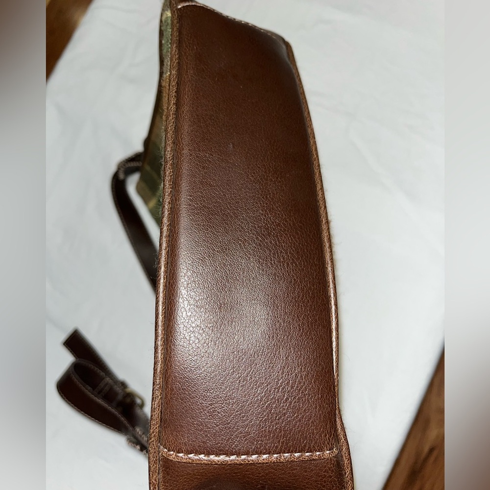 Dockers Brown and green plaid flannel and leather purse - Picture 11 of 12